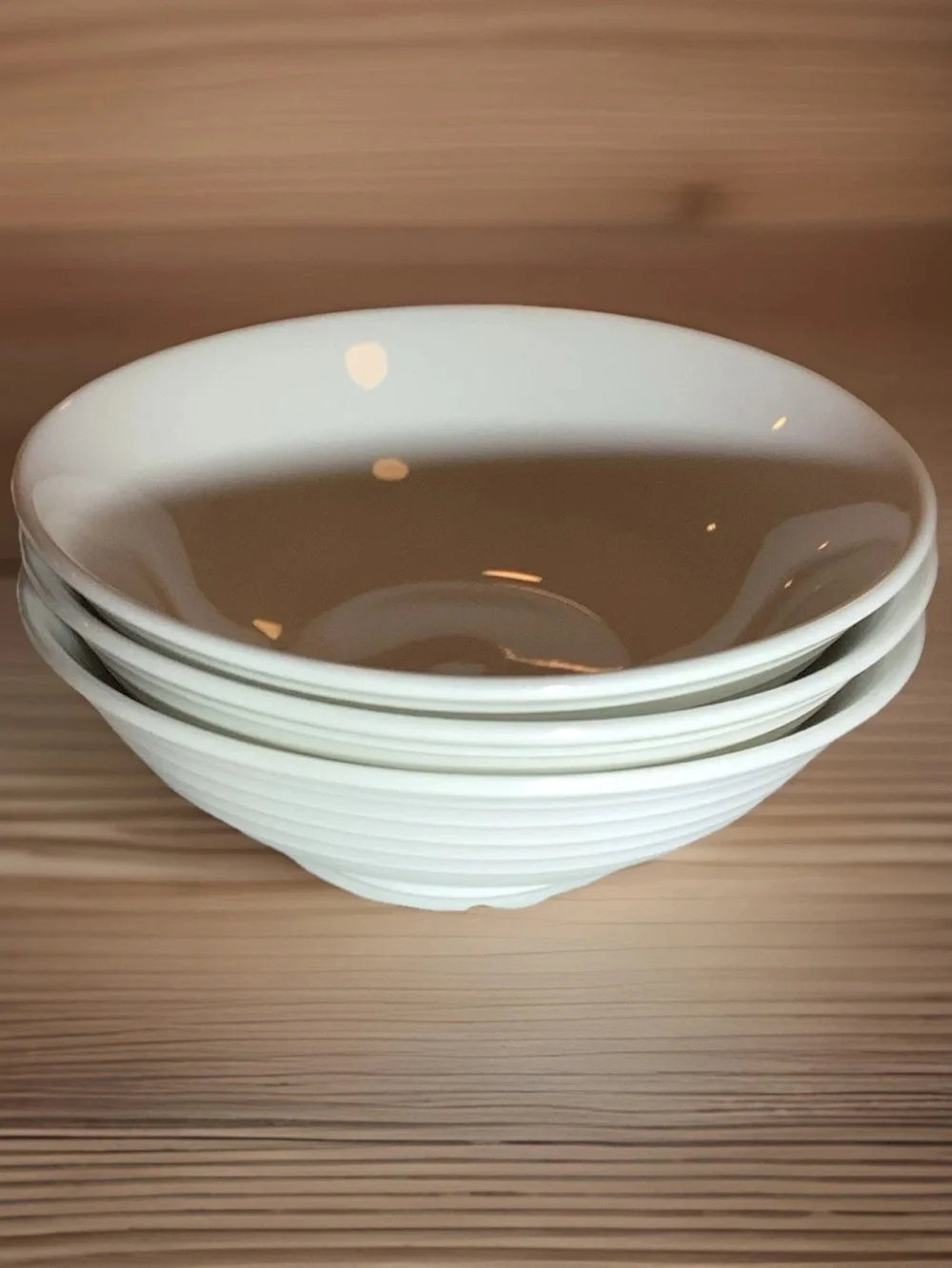 Lot of 3 Williams Sonoma Life + Style Horizon White Ribbed Cereal Bowls NEW